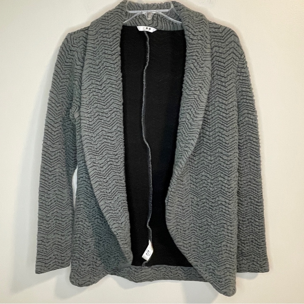 Three Dots Charcoal Textured Cardigan